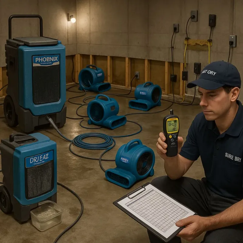 Structural Drying and Dehumidification process in Southgate, KY
